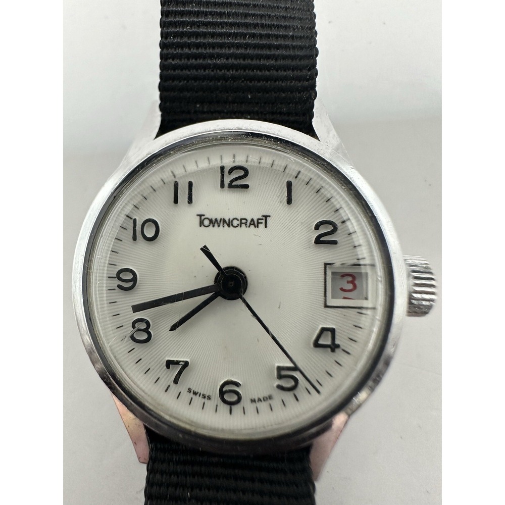 Towncraft Swiss Made Womens Mechanical Wind Watch JC Penney Company 25MM 7" Z